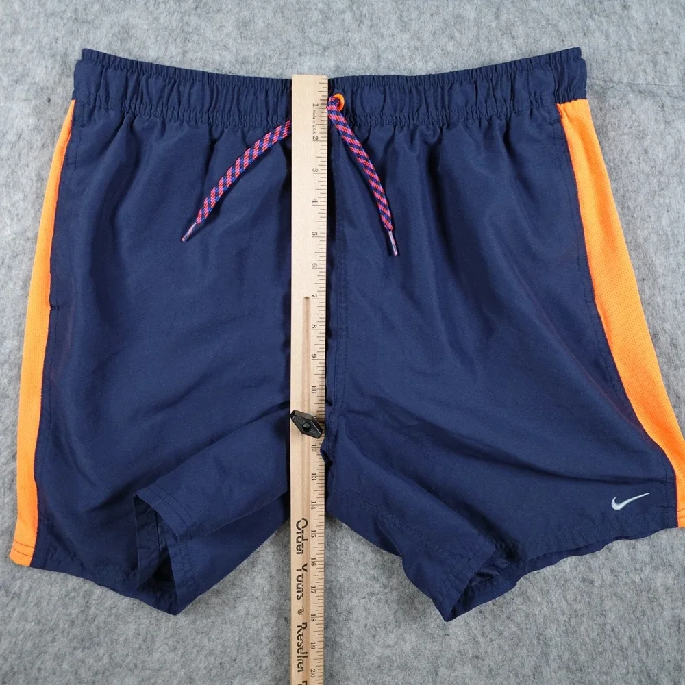 Nike Swim Trunks Mens Large Blue Orange Mesh Lined Shorts Volley 6